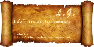 Lőrinczi Giszmunda névjegykártya